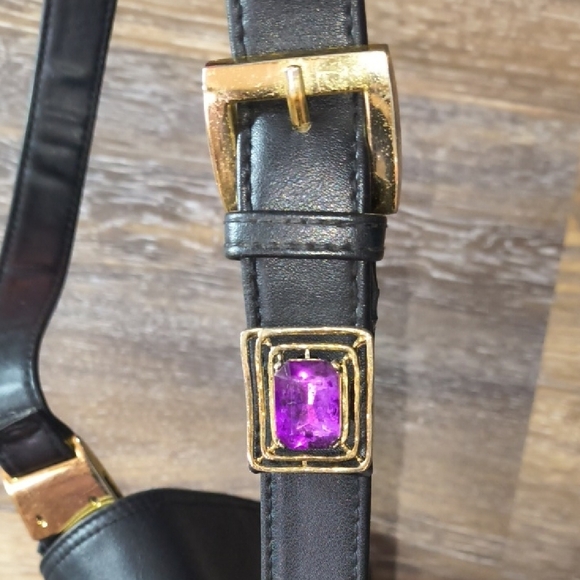 Custom Made - Black and Gold Crossbody Bag with Gems And Pendants - Picture 14 of 14